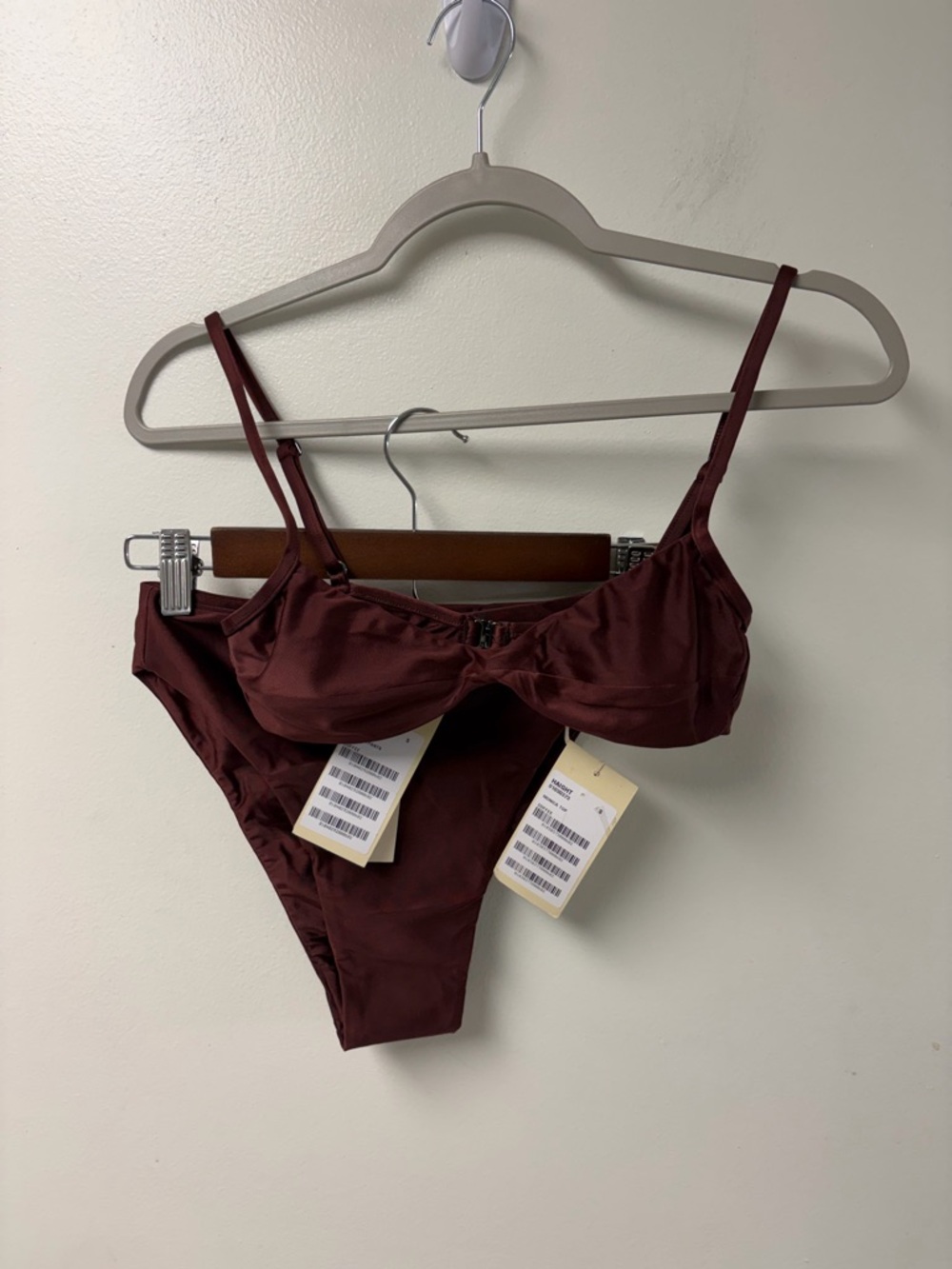 NWT Haight Rare Bikini Set Monica Top / Mah Hotpant in Coffee Size Small